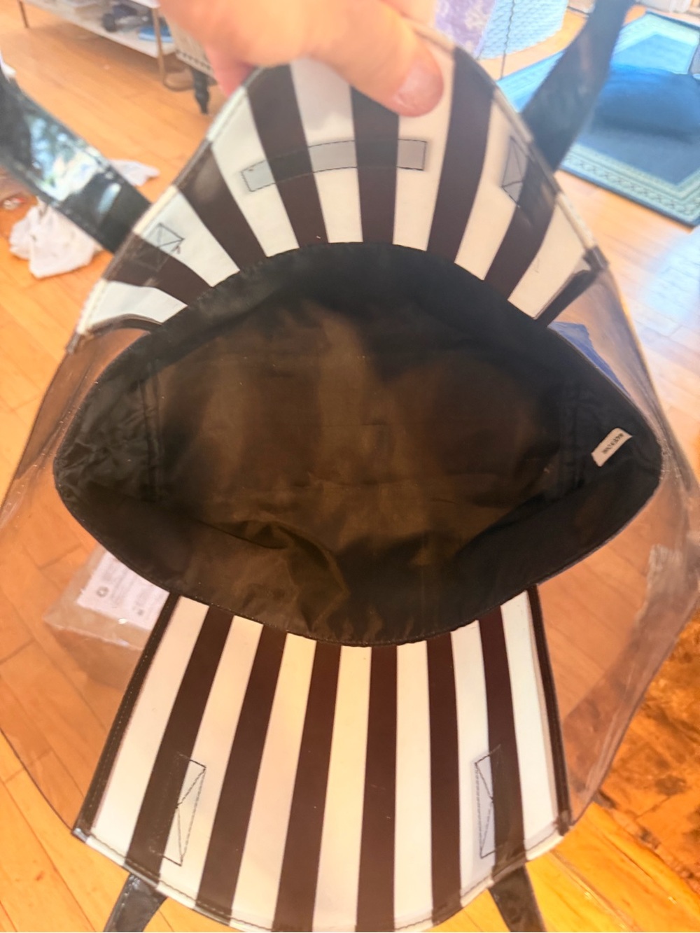 henri bendel Clear Tote with Blue Base and Black Straps - Picture 7 of 7